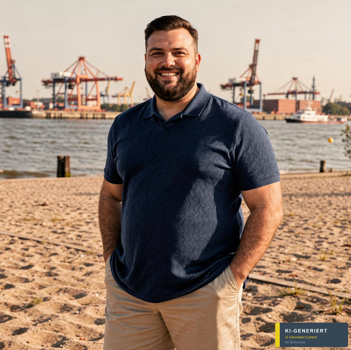 Jack&Jones Strick-Poloshirt marine