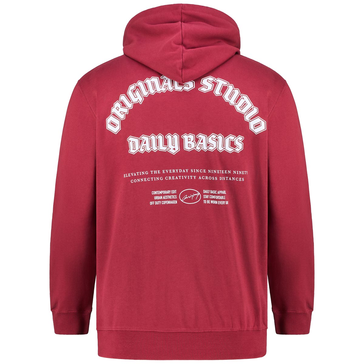Jack&Jones Hoodie mit Print auf Vorder- und Rückseite rot