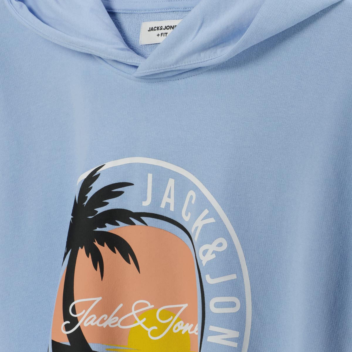 Jack&Jones Hoodie mit Label-Print hellblau