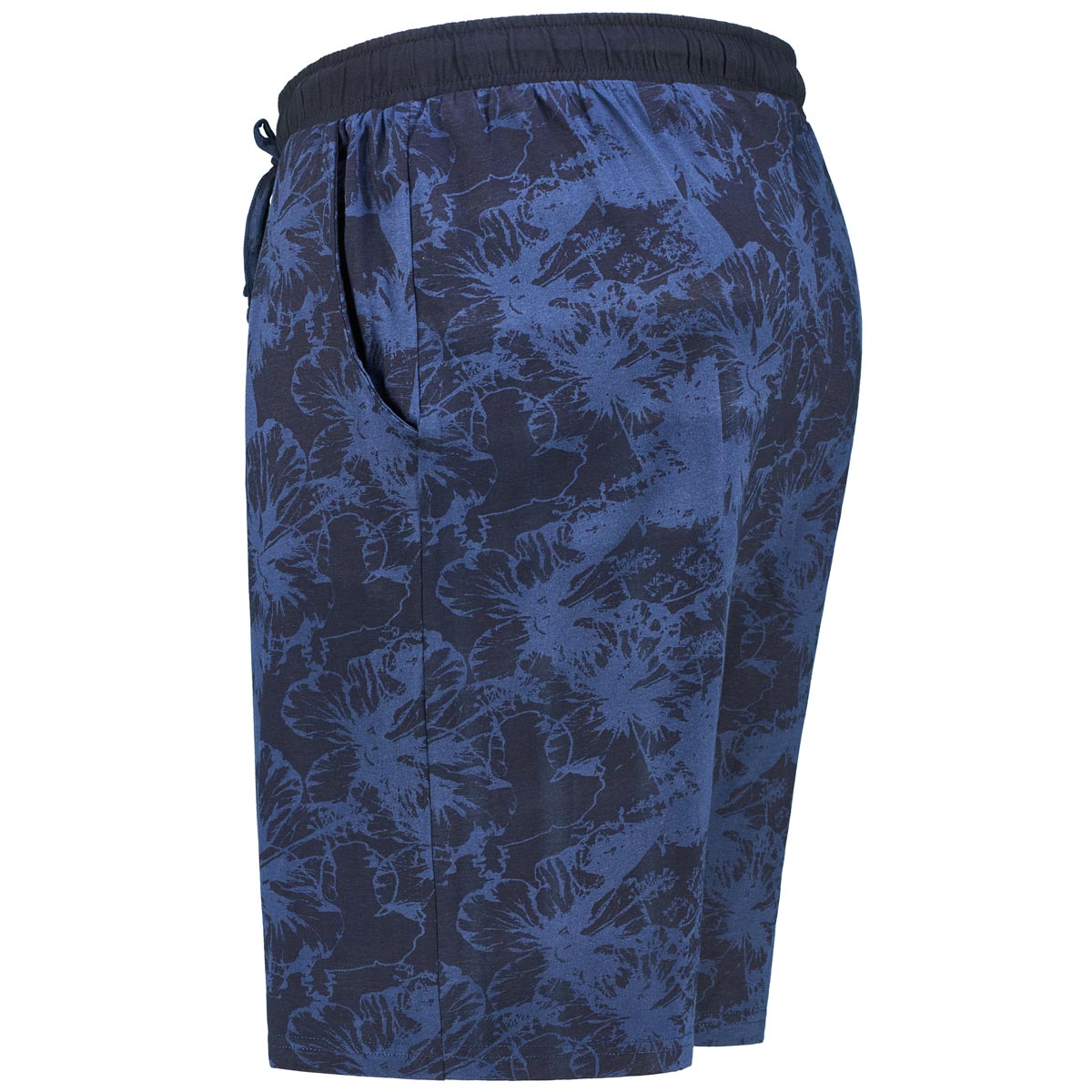 ADAMO Kurze Jogginghose mit Allover-Print dunkelblau