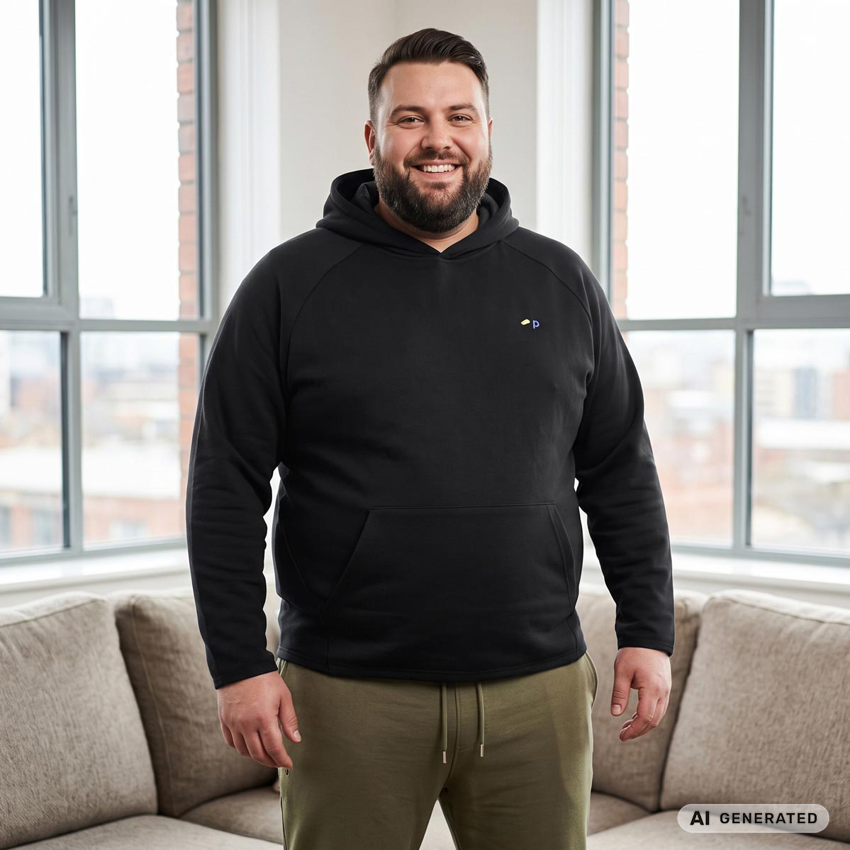 Pfundskerl p ACTIVE Hoodie, elastisch, weich und leicht schwarz