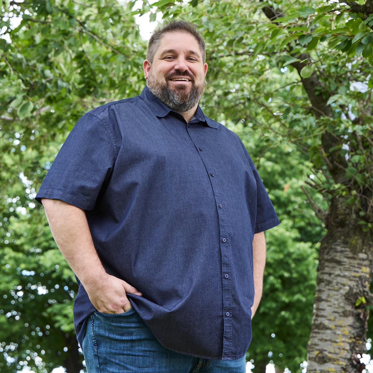 Pfundskerl Businesshemd aus Baumwolle, kurzarm dunkelblau Pfundskerl Businesshemd aus Baumwolle, kurzarm dunkelblau