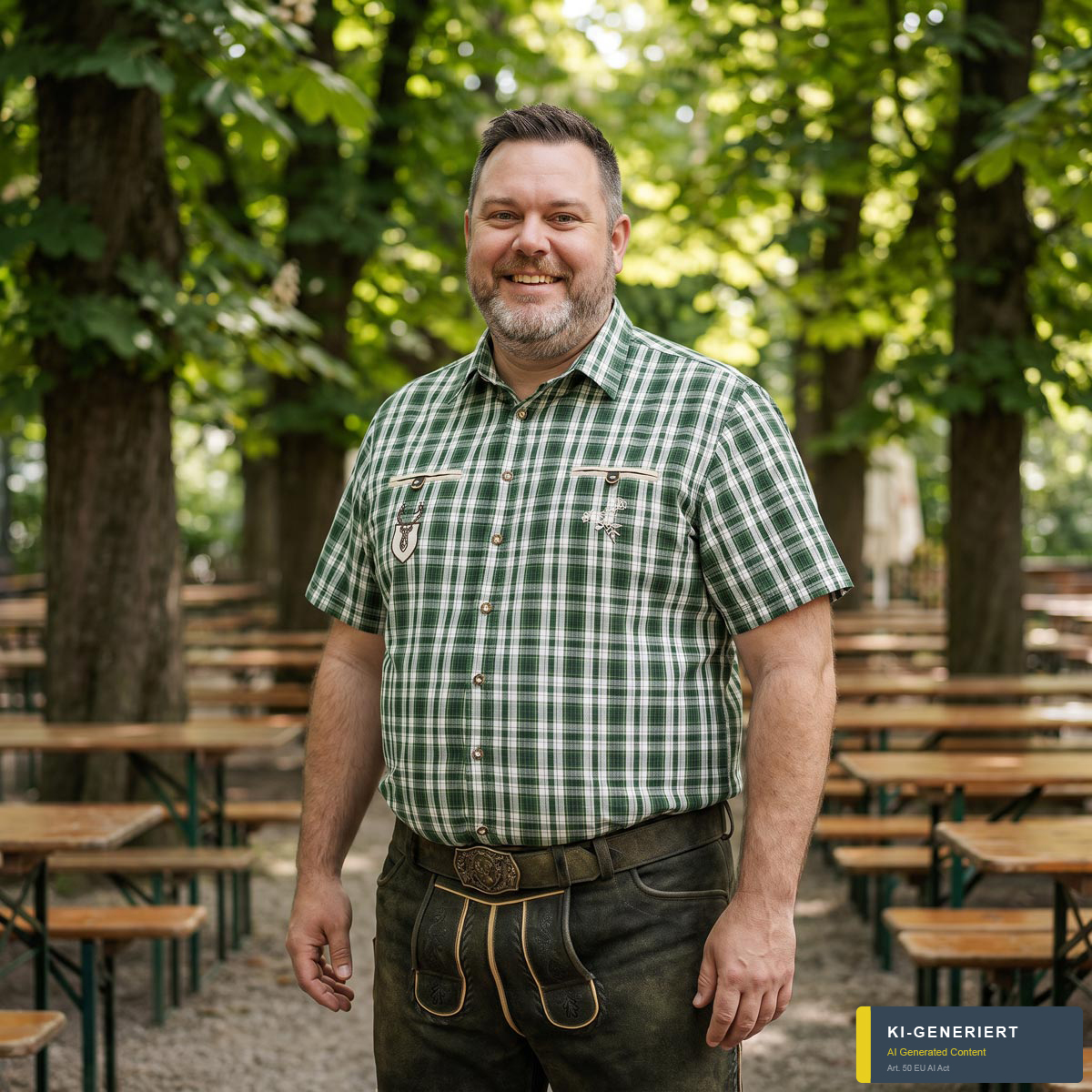 Orbis Kariertes Trachtenhemd waldgrün