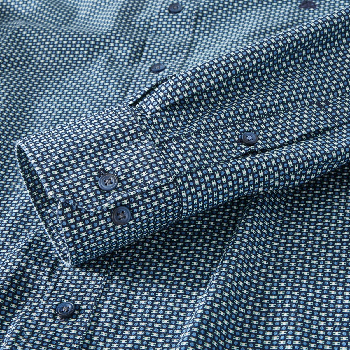 Lerros Freizeithemd mit Allover-Muster türkis