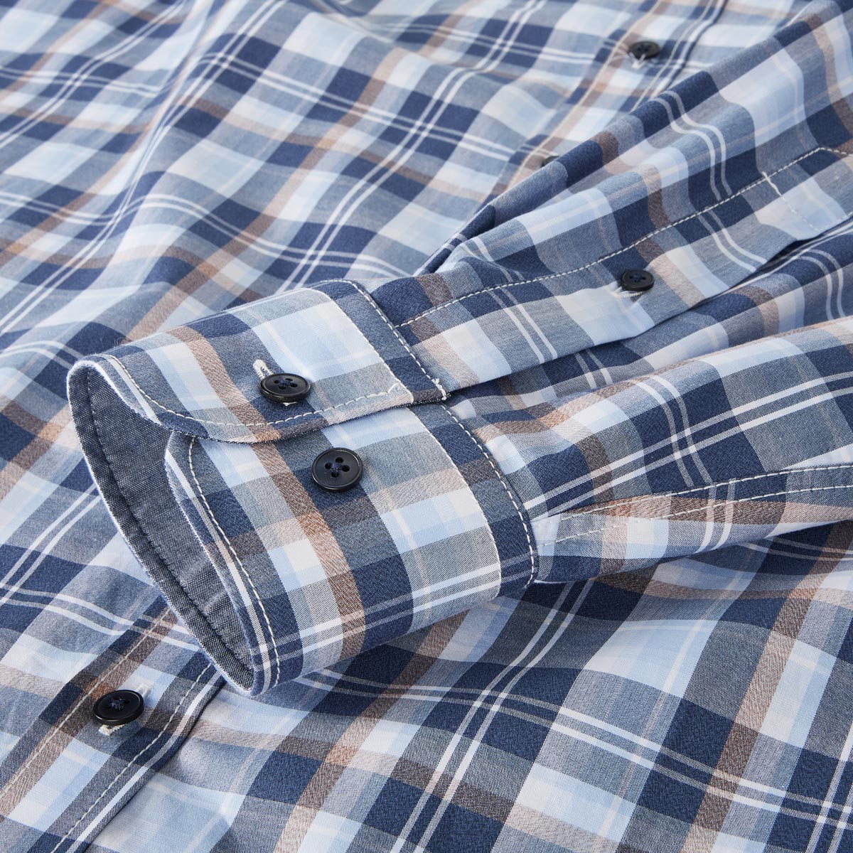 CASA MODA Freizeithemd mit Karomuster blau