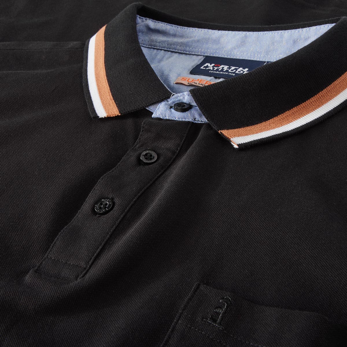 North Poloshirt mit Elasthan schwarz