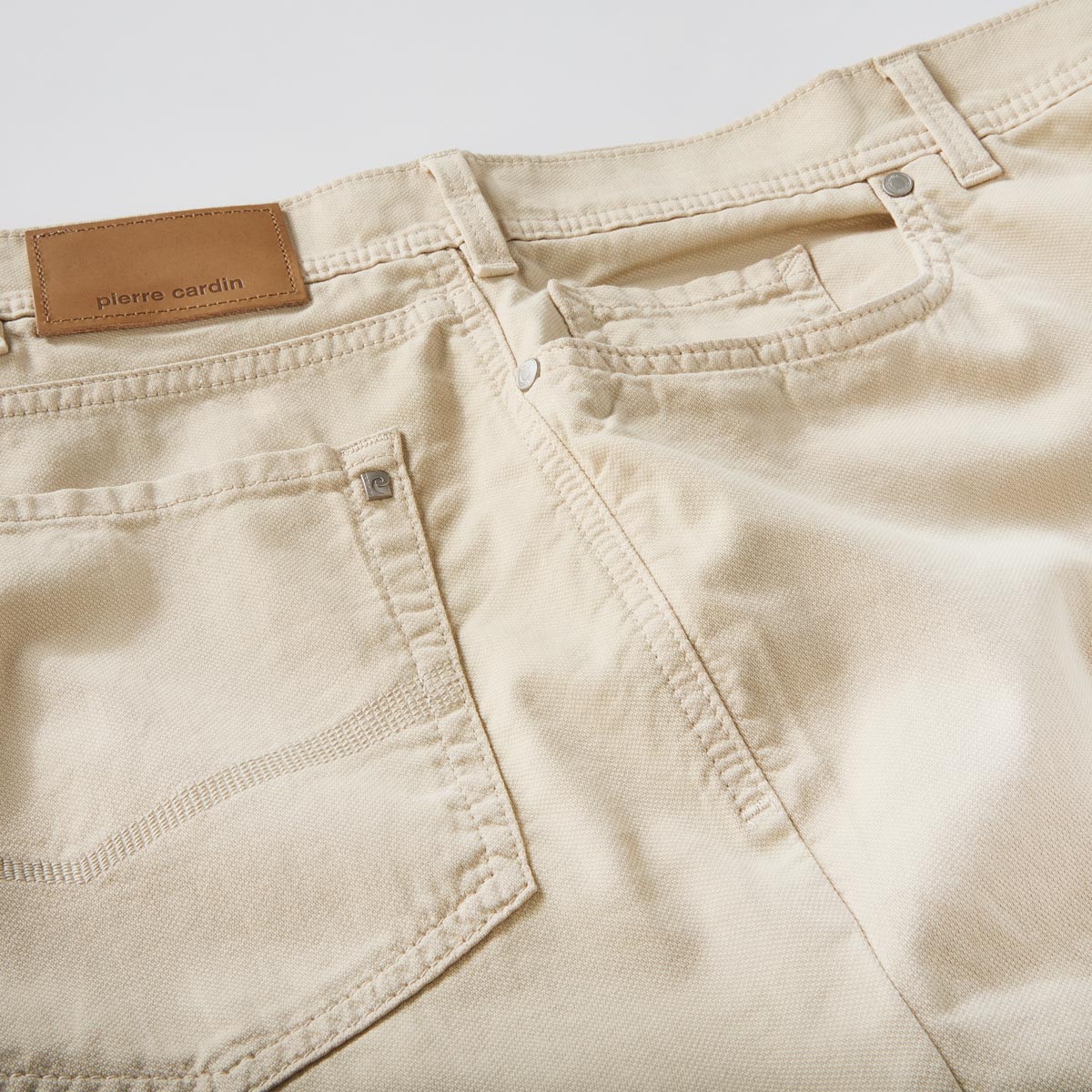 Pierre Cardin Baumwollhose mit Stretch "Lyon", Tapered Fit sand