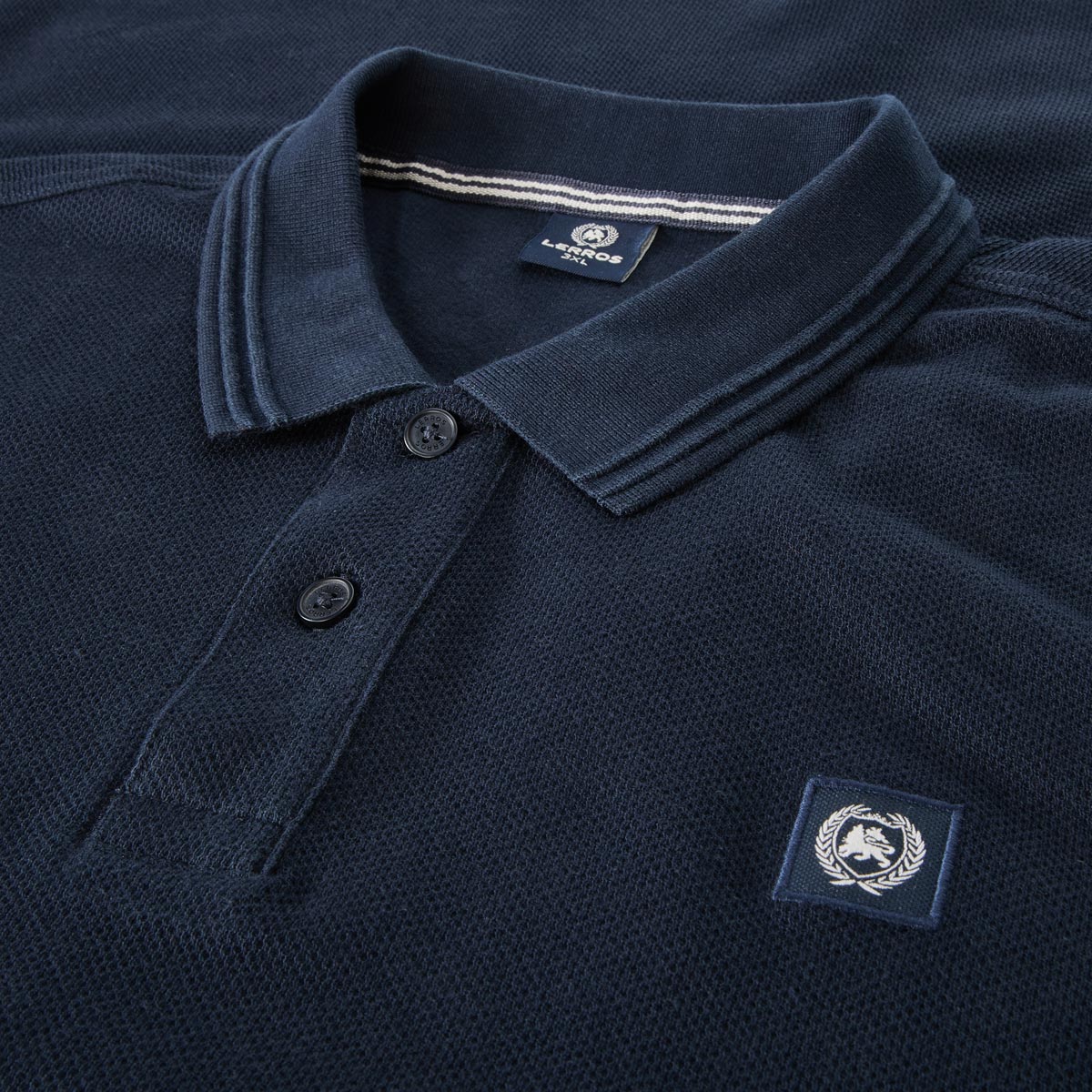 Lerros Poloshirt mit Strukturgewebe blau