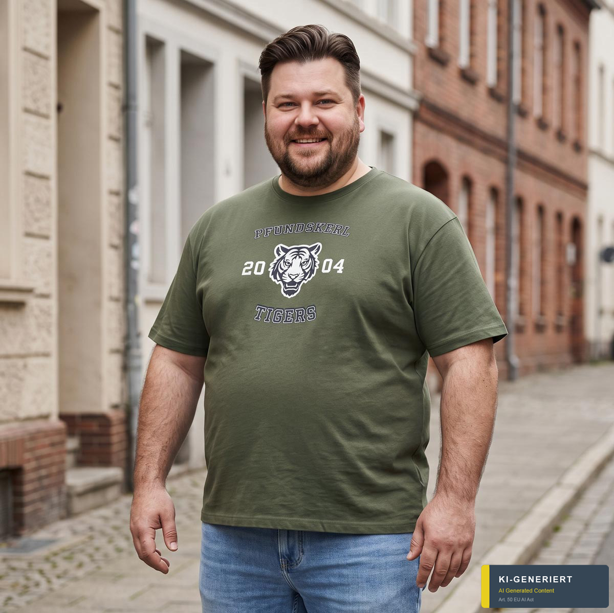 Pfundskerl T-Shirt mit Print oliv
