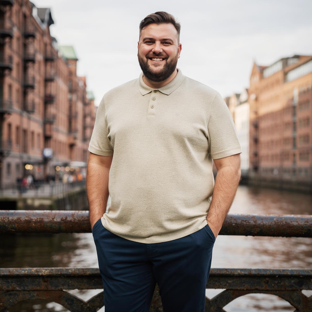 Jack&Jones Strick-Poloshirt aus Baumwollmischung hellbraun