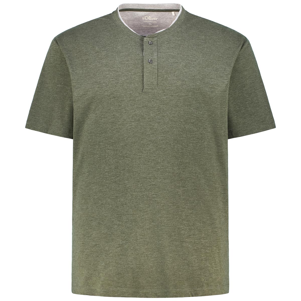 s.Oliver T-Shirt mit Serafinokragen Farbe grün Größe: 3XL günstig online kaufen