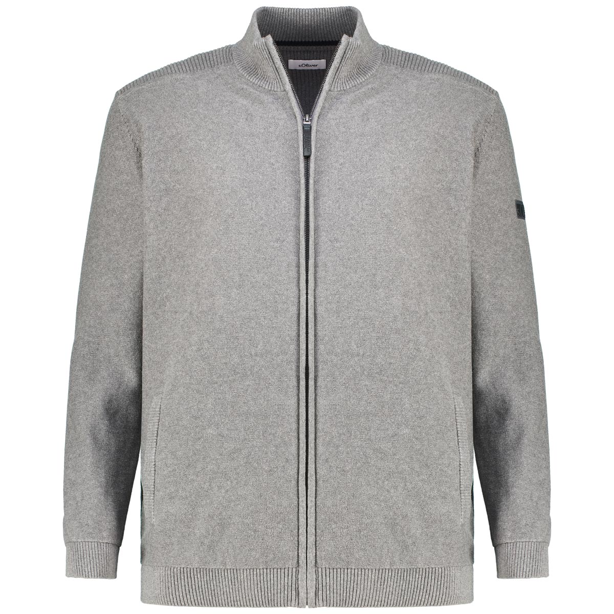 s.Oliver Strickjacke aus Baumwolle Farbe grau Größe: 3XL günstig online kaufen