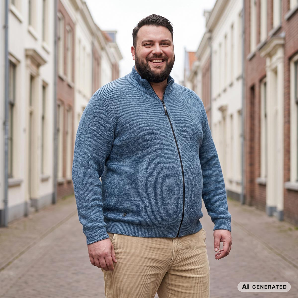camel active Strickjacke in melierter Optik dunkelblau