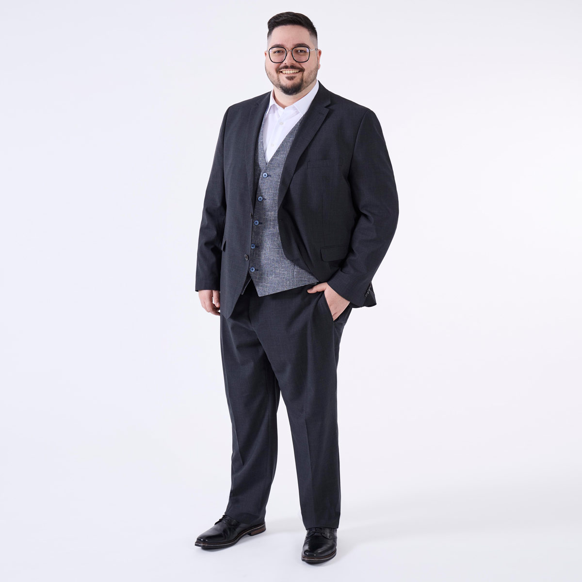 Weis Anzughose mit Stretch schwarz