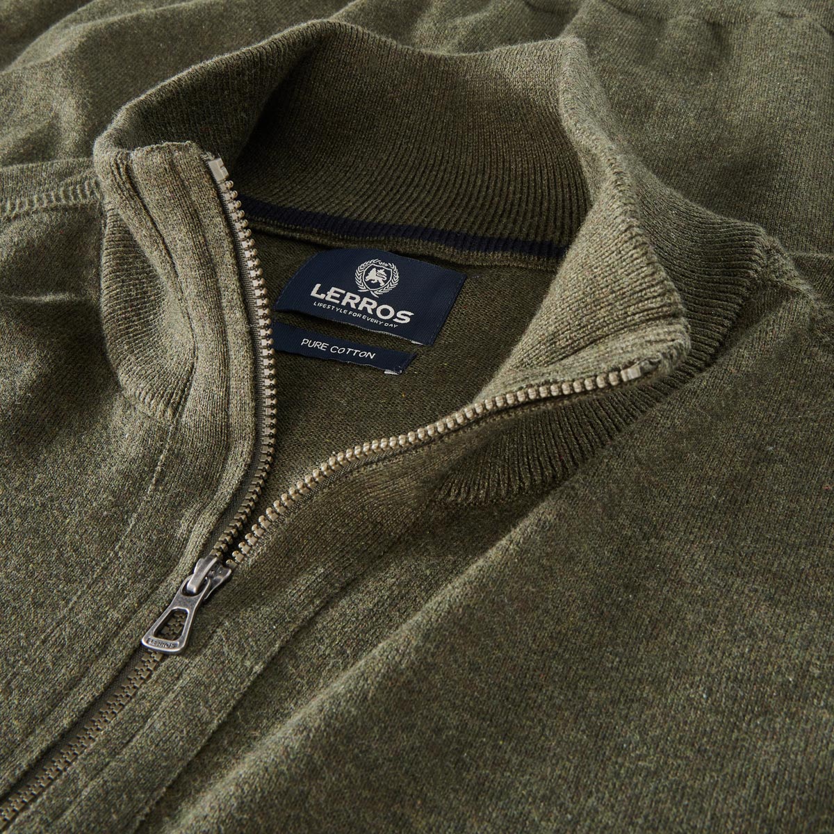 Lerros Pullover aus Baumwolle khaki