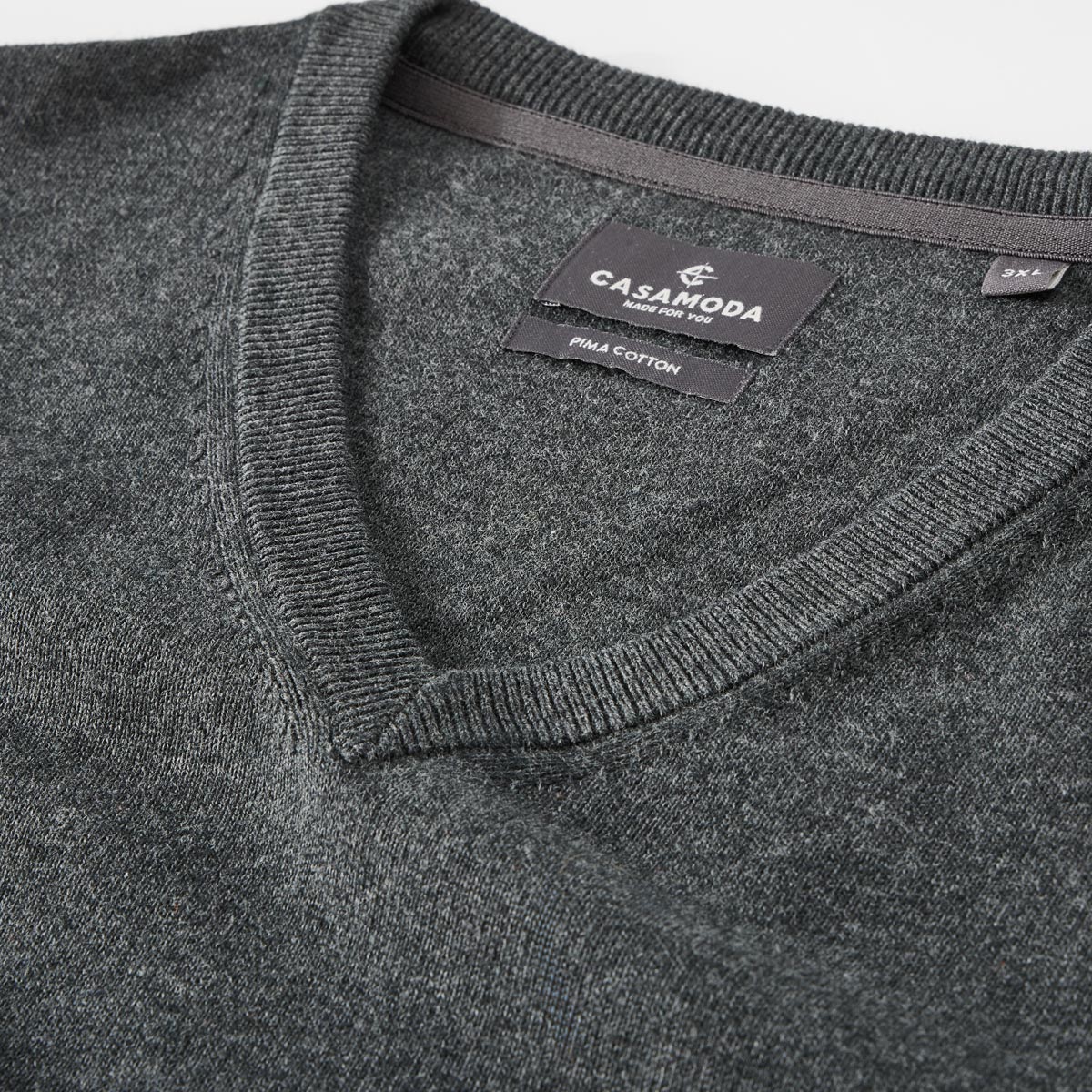 CASA MODA Feinstrickpullover aus Pima-Baumwolle anthrazit