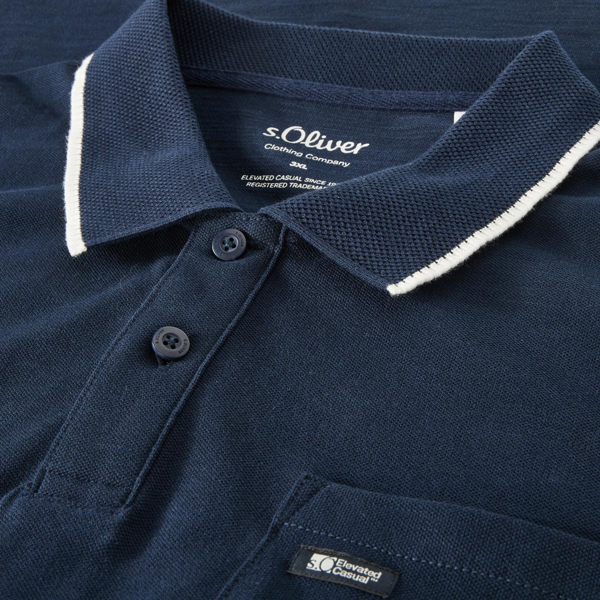 s.Oliver Poloshirt mit Elasthan blau