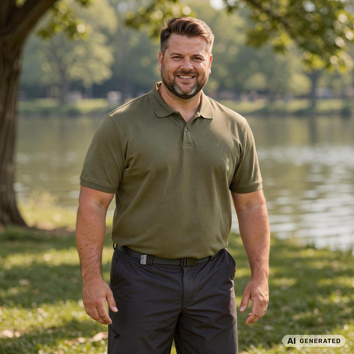 Maier Sports Funktions-Poloshirt, atmungsaktiv und schnelltrocknend oliv