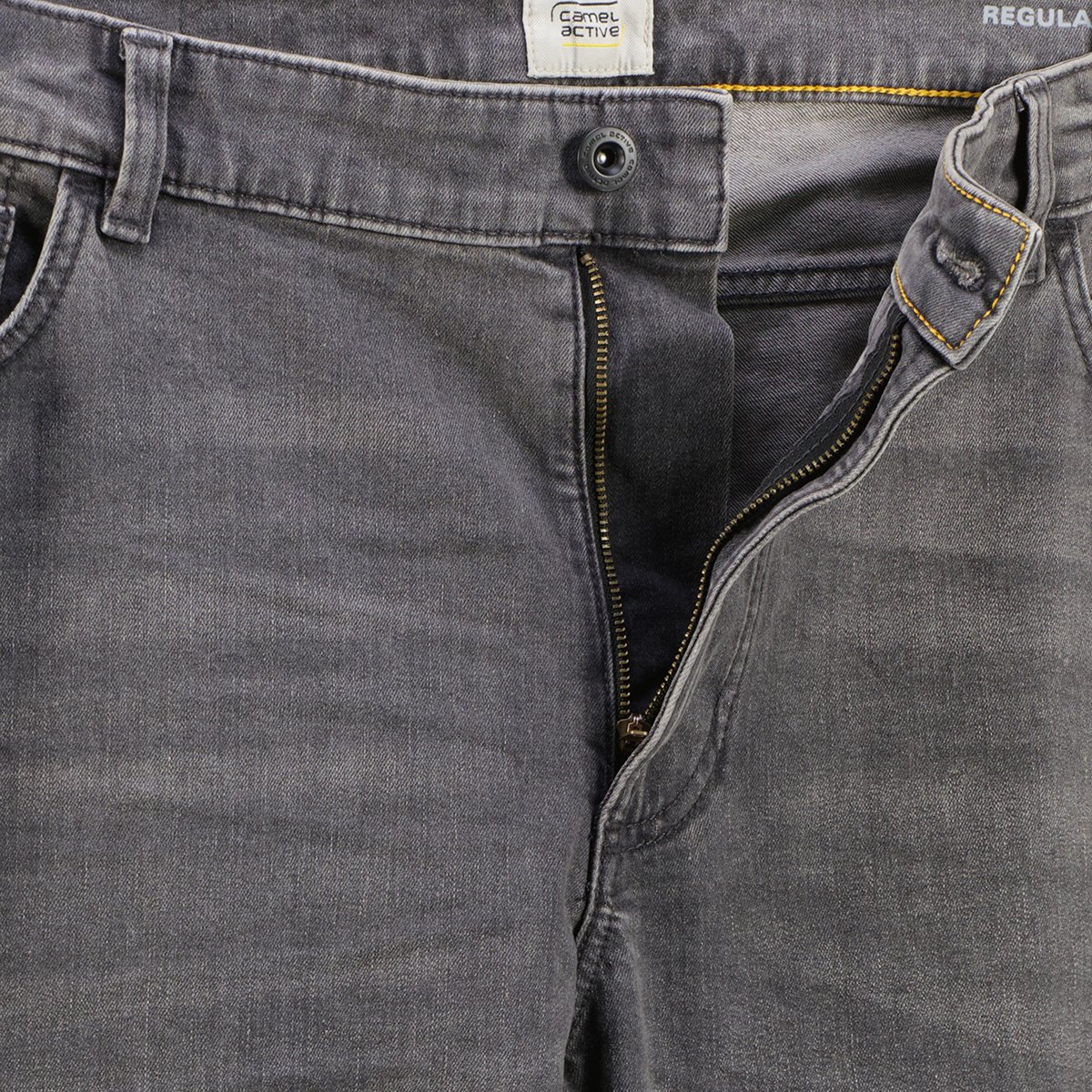 camel active Stretch-Jeans "Houston", Regular Fit dunkelgrau