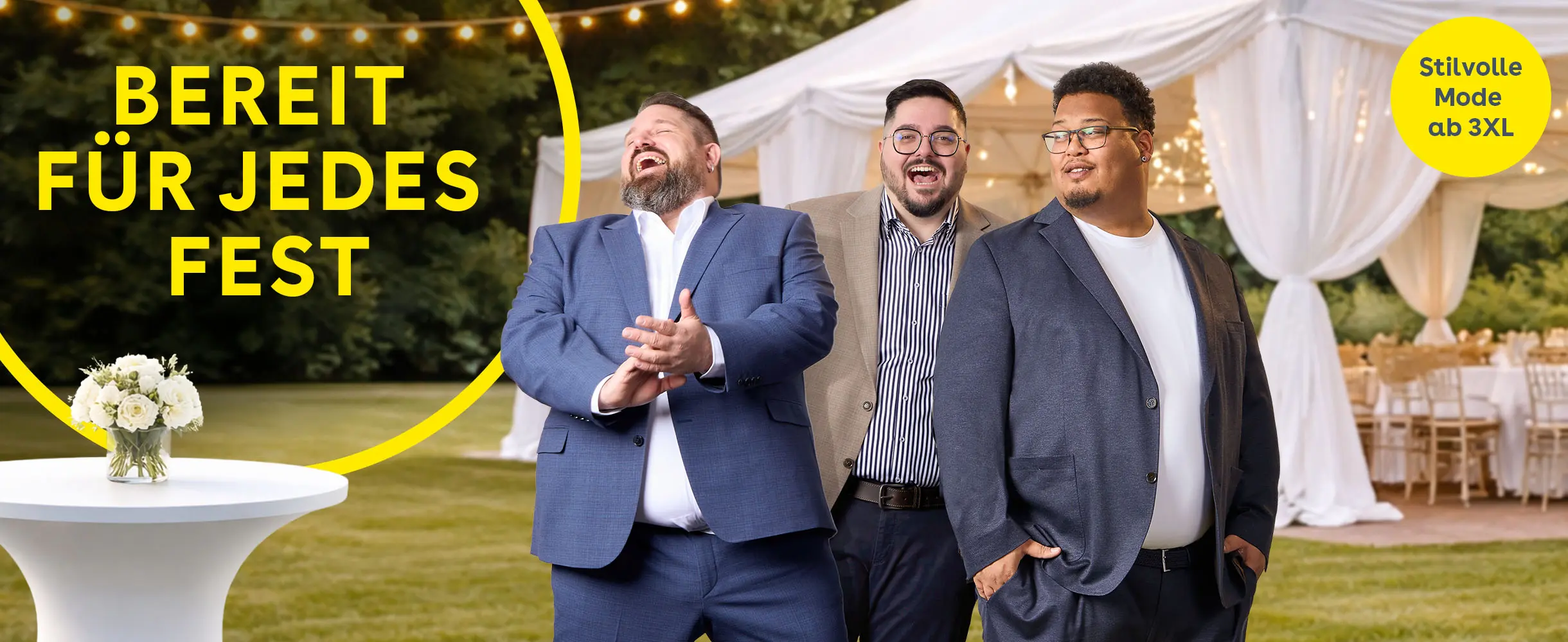 Festliche Herrenmode in großen Größen: Männer in stilvollen Outfits für besondere Anlässe