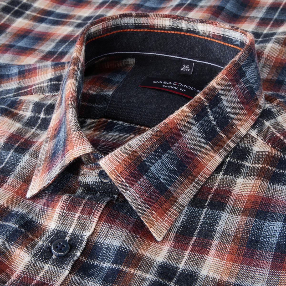 CASA MODA Freizeithemd mit Karomuster blau