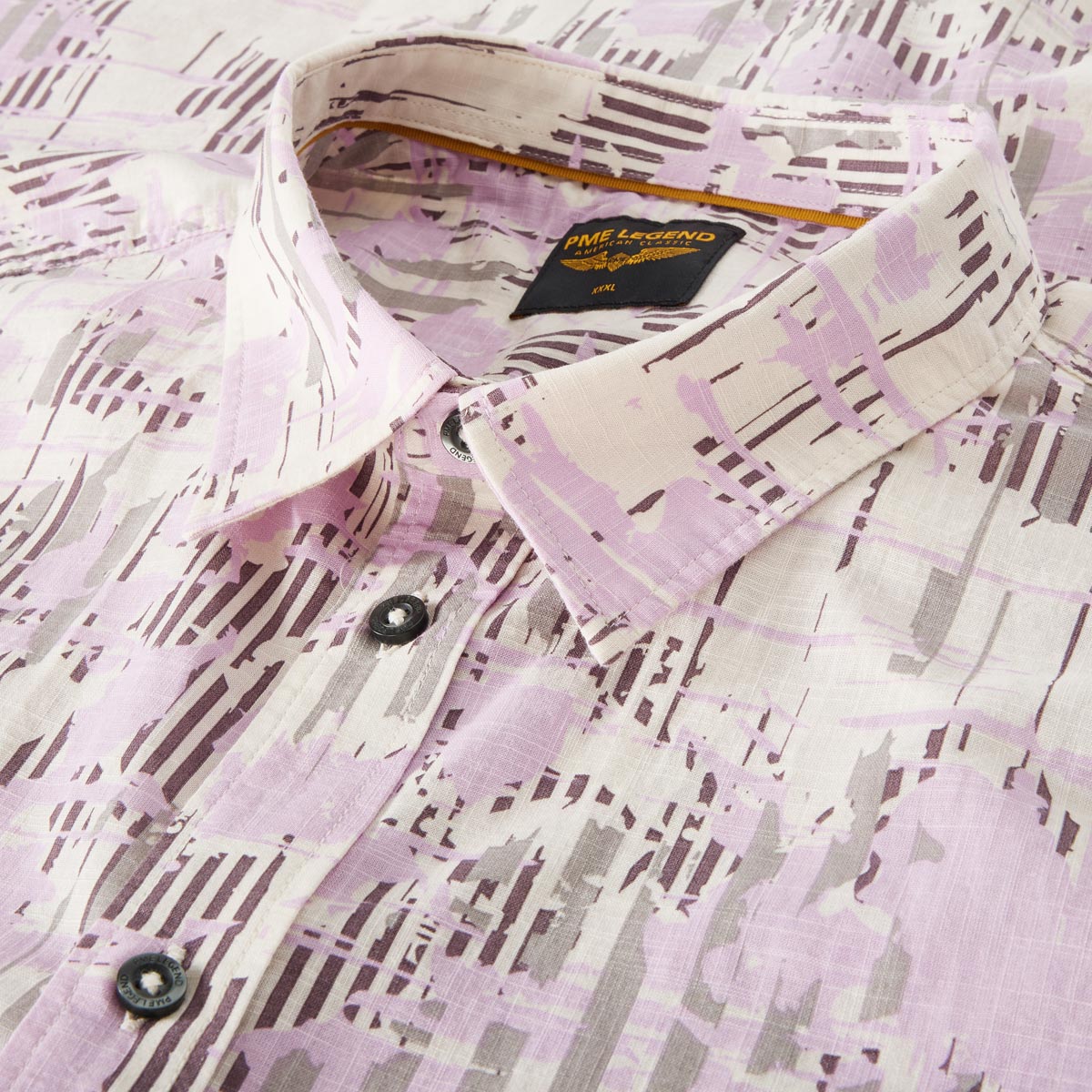 PME LEGEND Freizeithemd mit Allover-Muster flieder