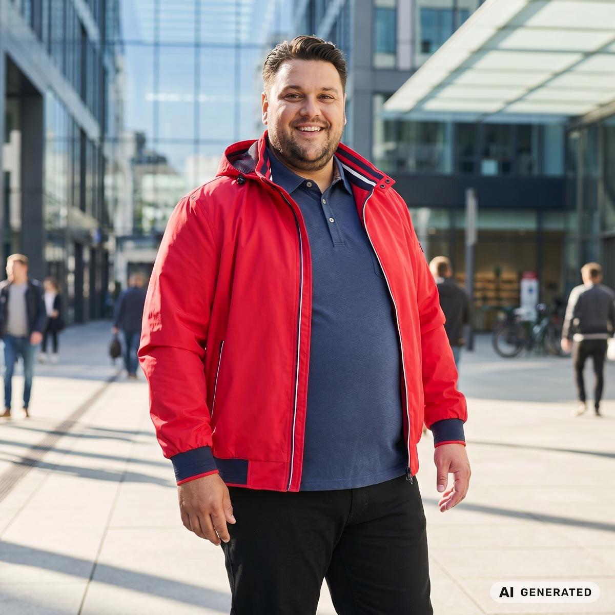 Wellensteyn Leichte Funktionsjacke im Blouson-Stil, wind- und wasserdicht rot/weiß
