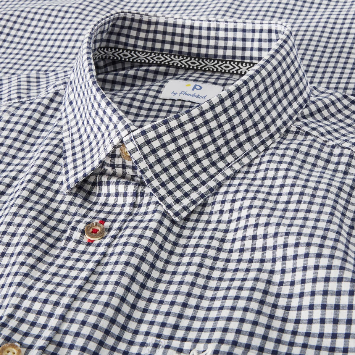 Pfundskerl Trachtenhemd mit Karomuster dunkelblau