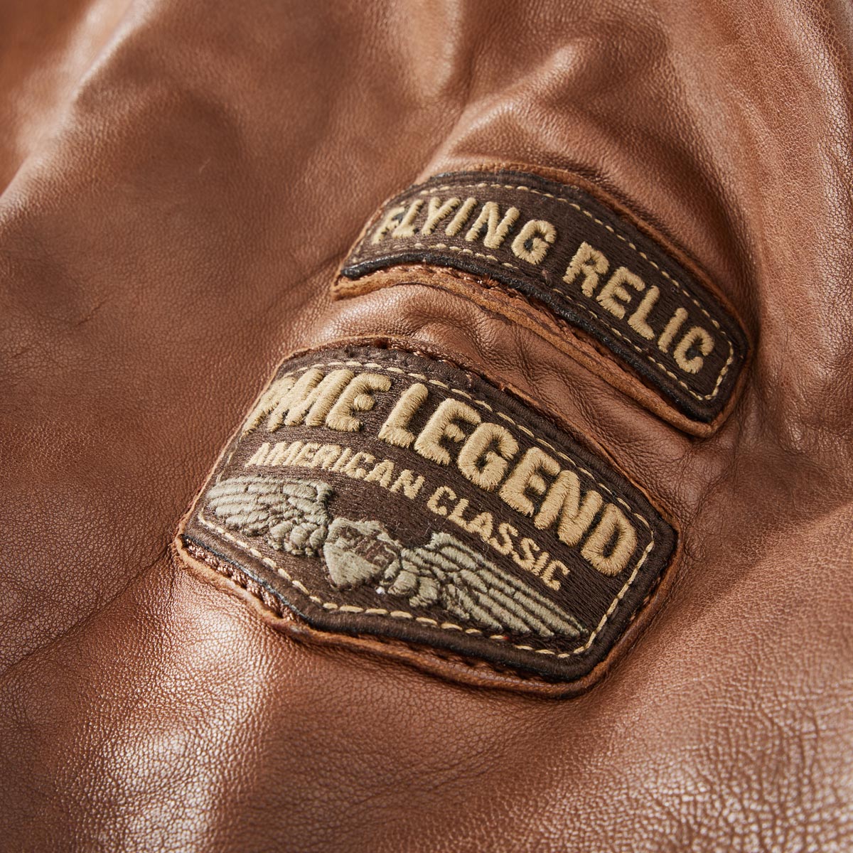 PME LEGEND Lederjacke mit Fellkragen braun