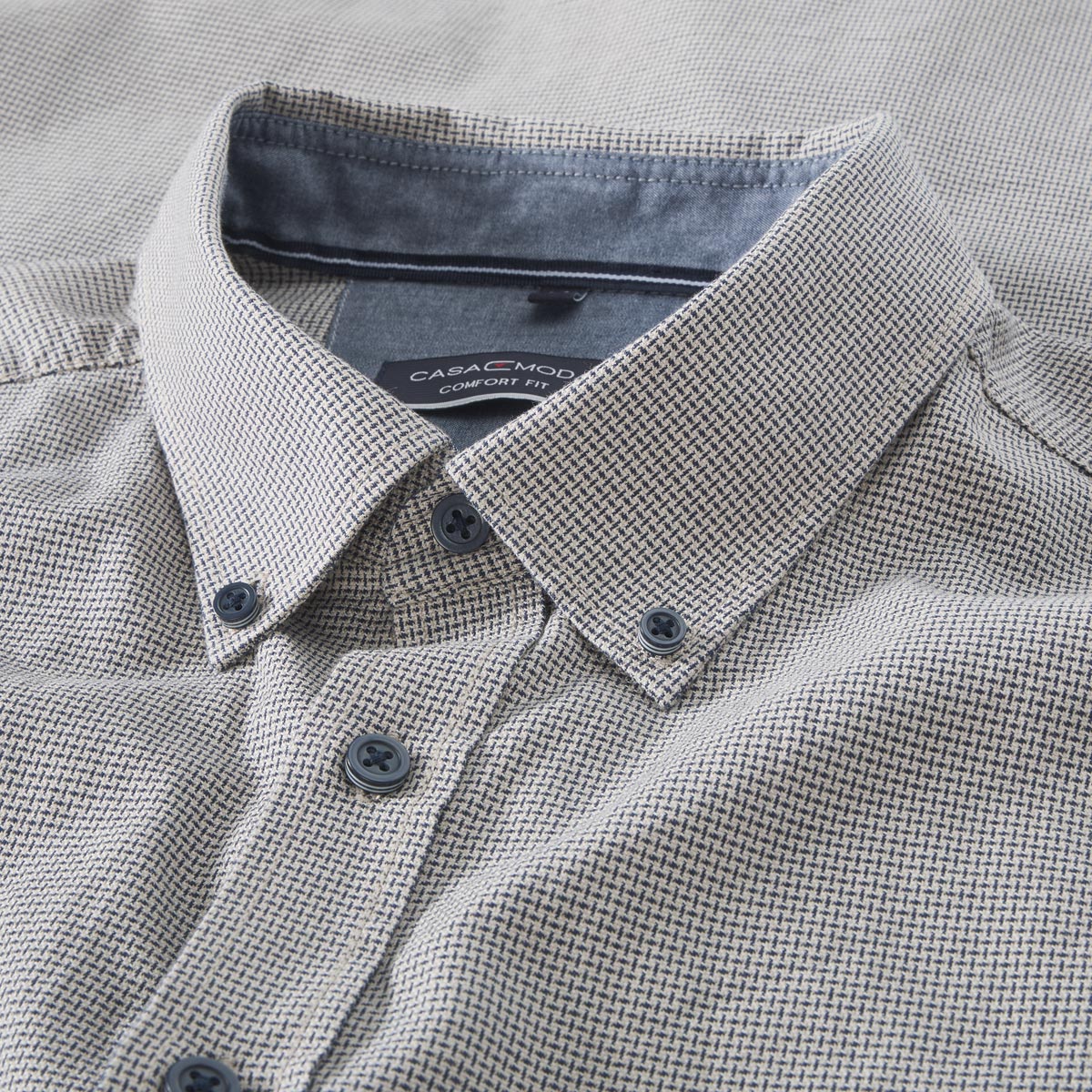 CASA MODA Freizeithemd mit Allover-Muster beige