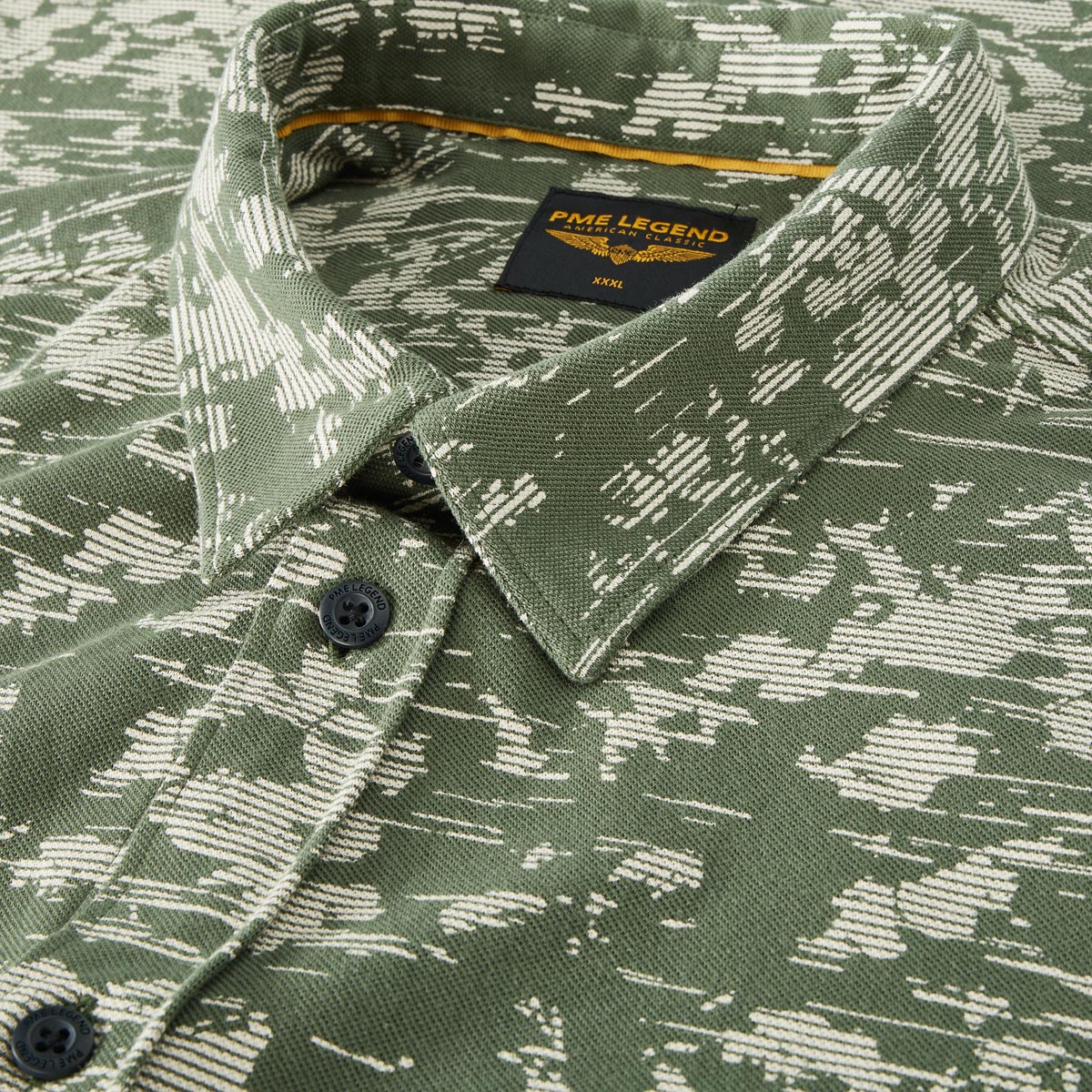PME LEGEND Freizeithemd mit Allover-Muster grün