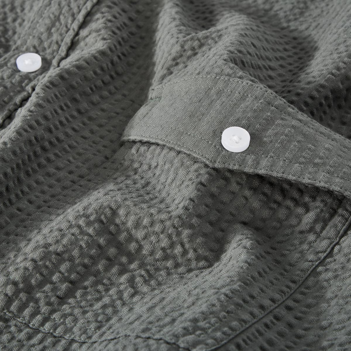 North Overshirt in Seersucker-Qualität grün