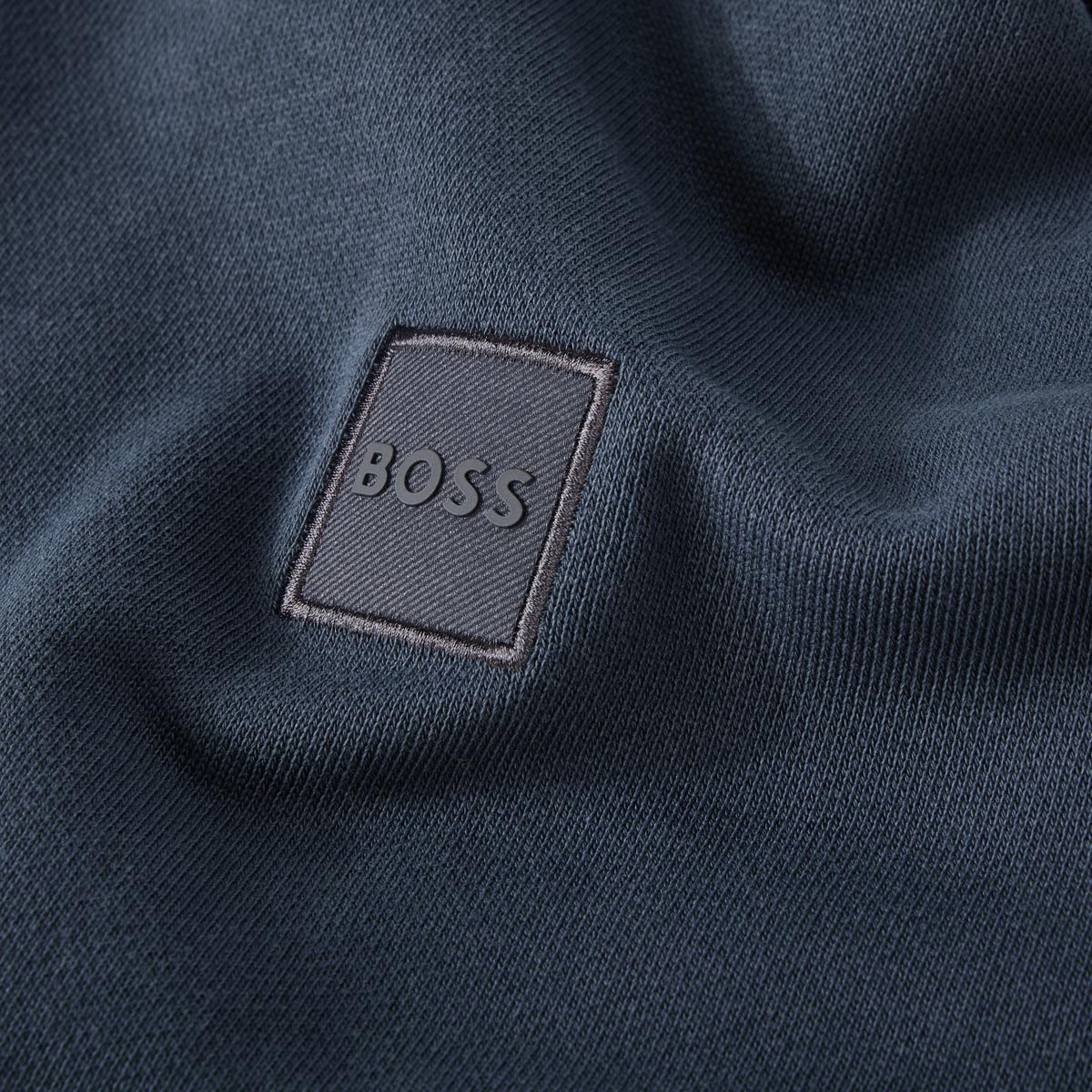 BOSS Sweatjacke aus Baumwolle dunkelblau