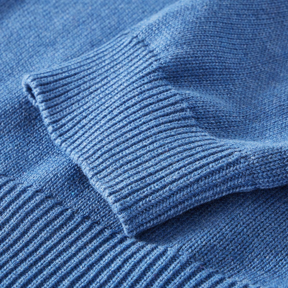 RAGMAN Rundhalspullover aus Baumwolle blau