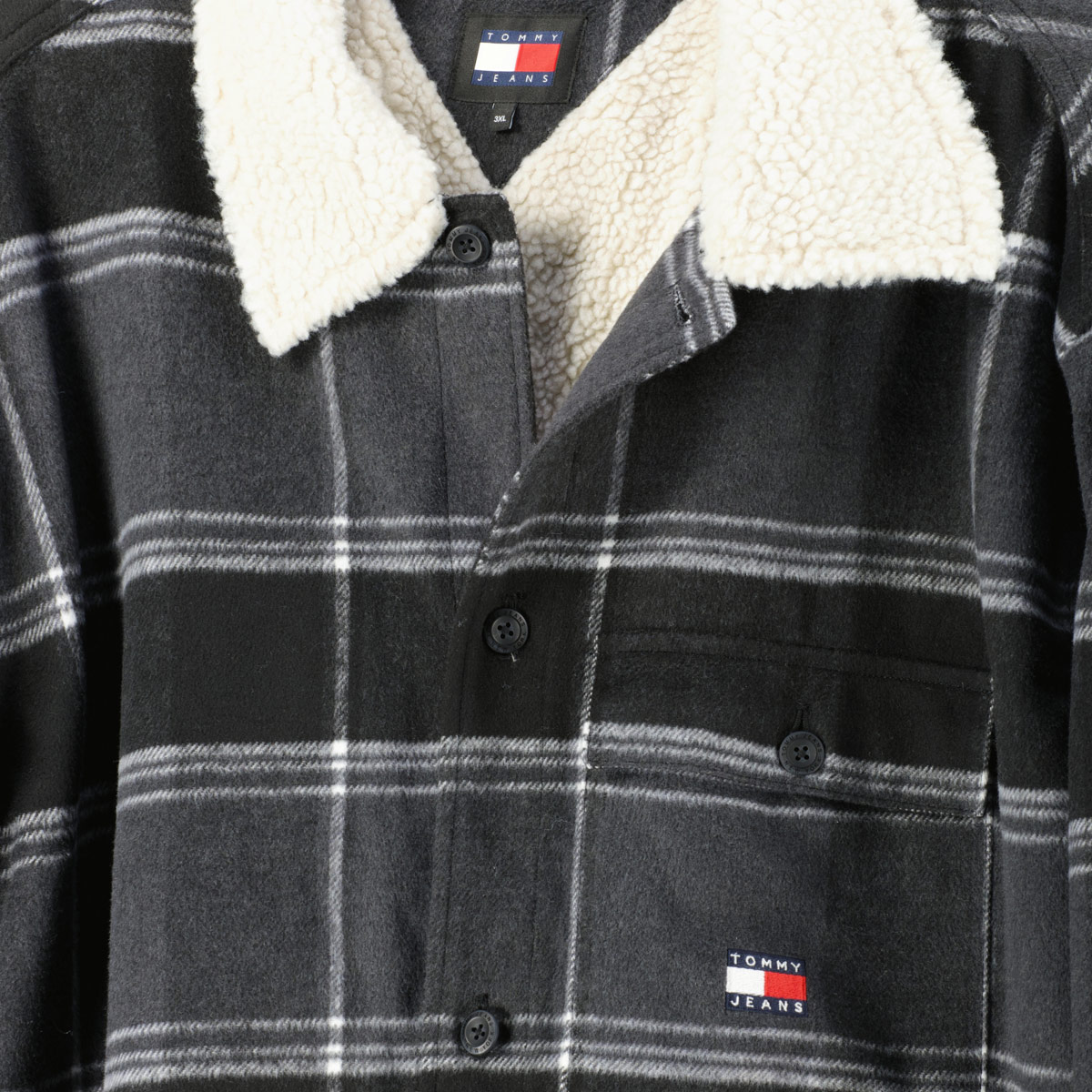 Tommy Jeans Hemdjacke mit Teddyfell schwarz