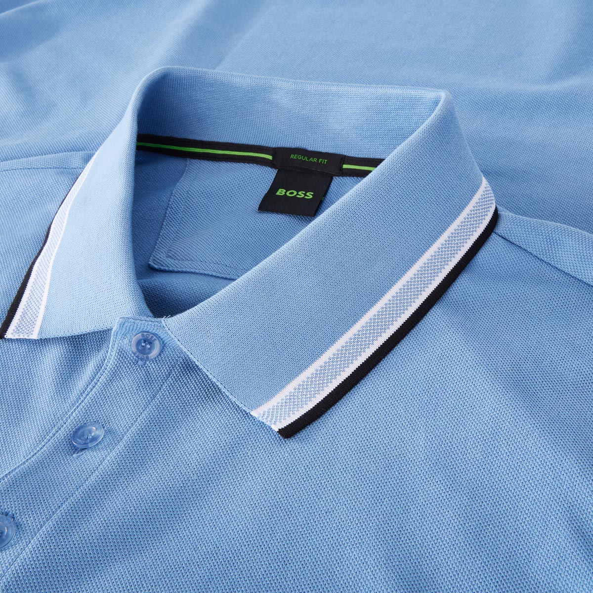BOSS Poloshirt mit Kontrastdetails hellblau