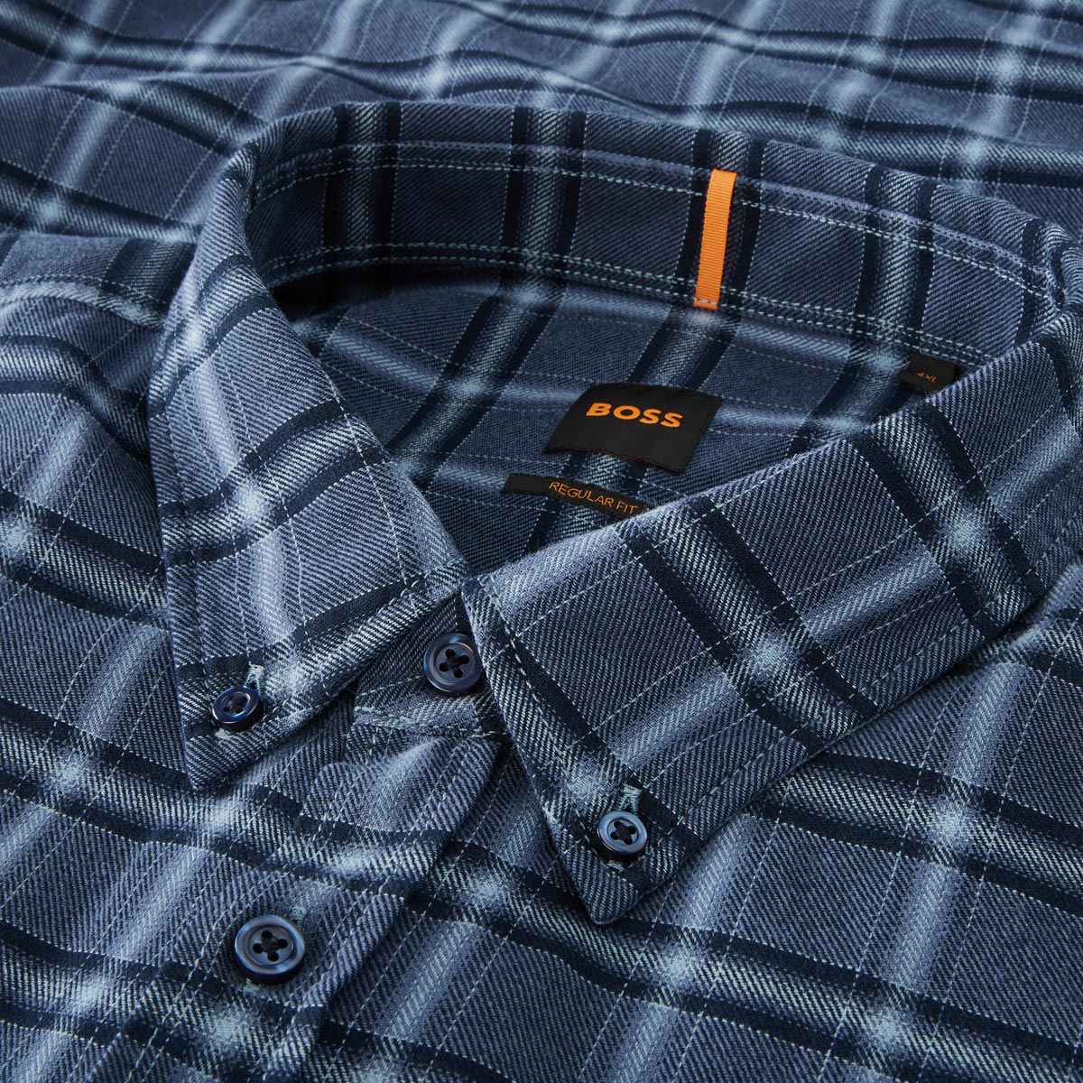BOSS Freizeithemd mit Karomuster dunkelblau