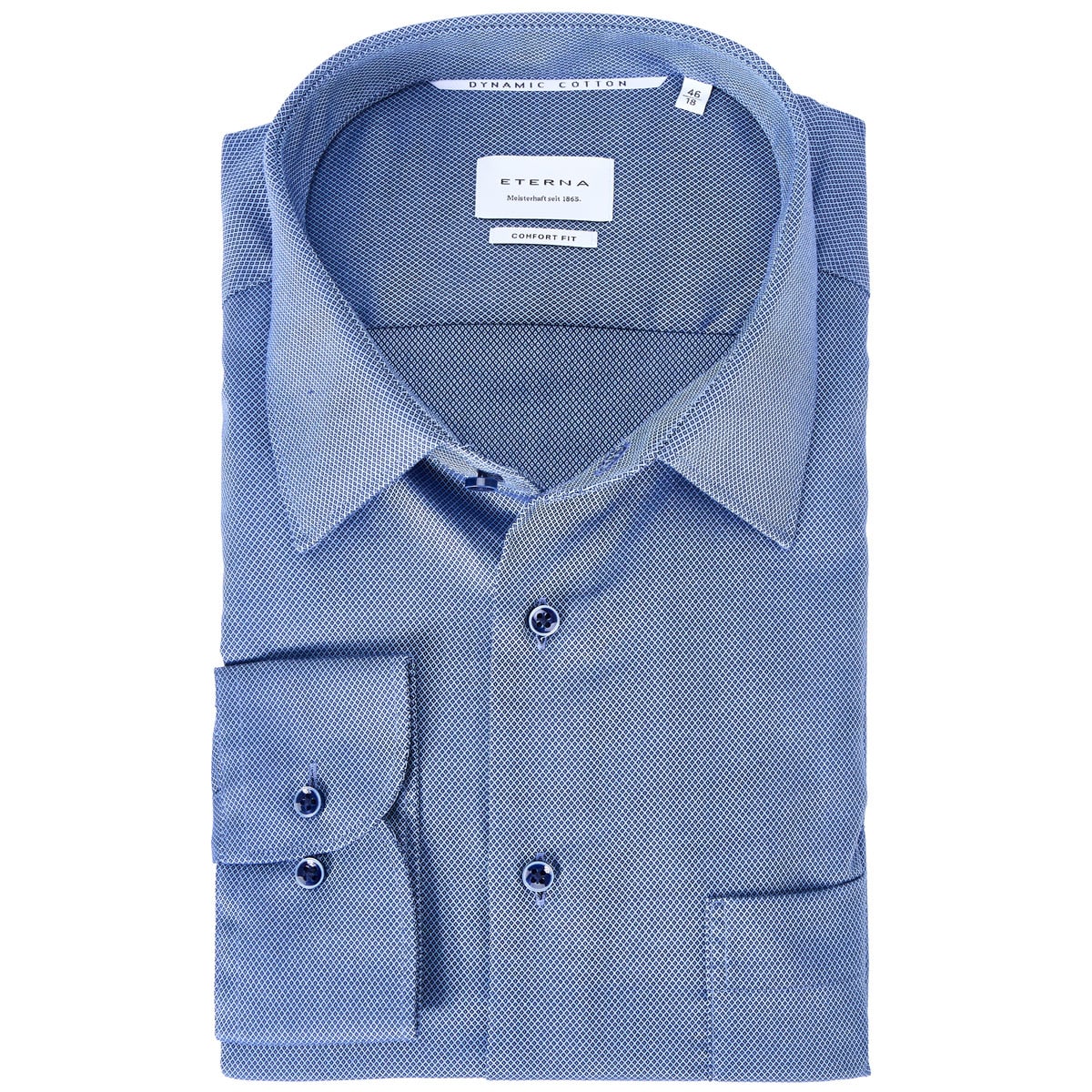 ETERNA Businesshemd aus "Dynamic Cotton™", bügelfrei blau ETERNA Businesshemd aus "Dynamic Cotton™", bügelfrei blau