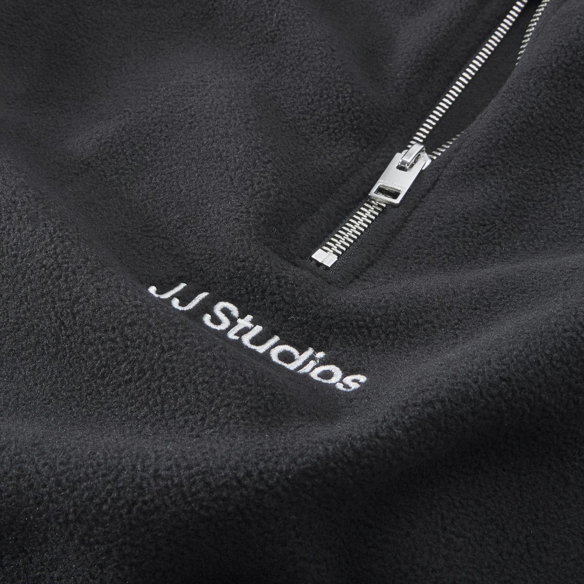 Jack&Jones Fleecepullover mit Troyerkragen schwarz