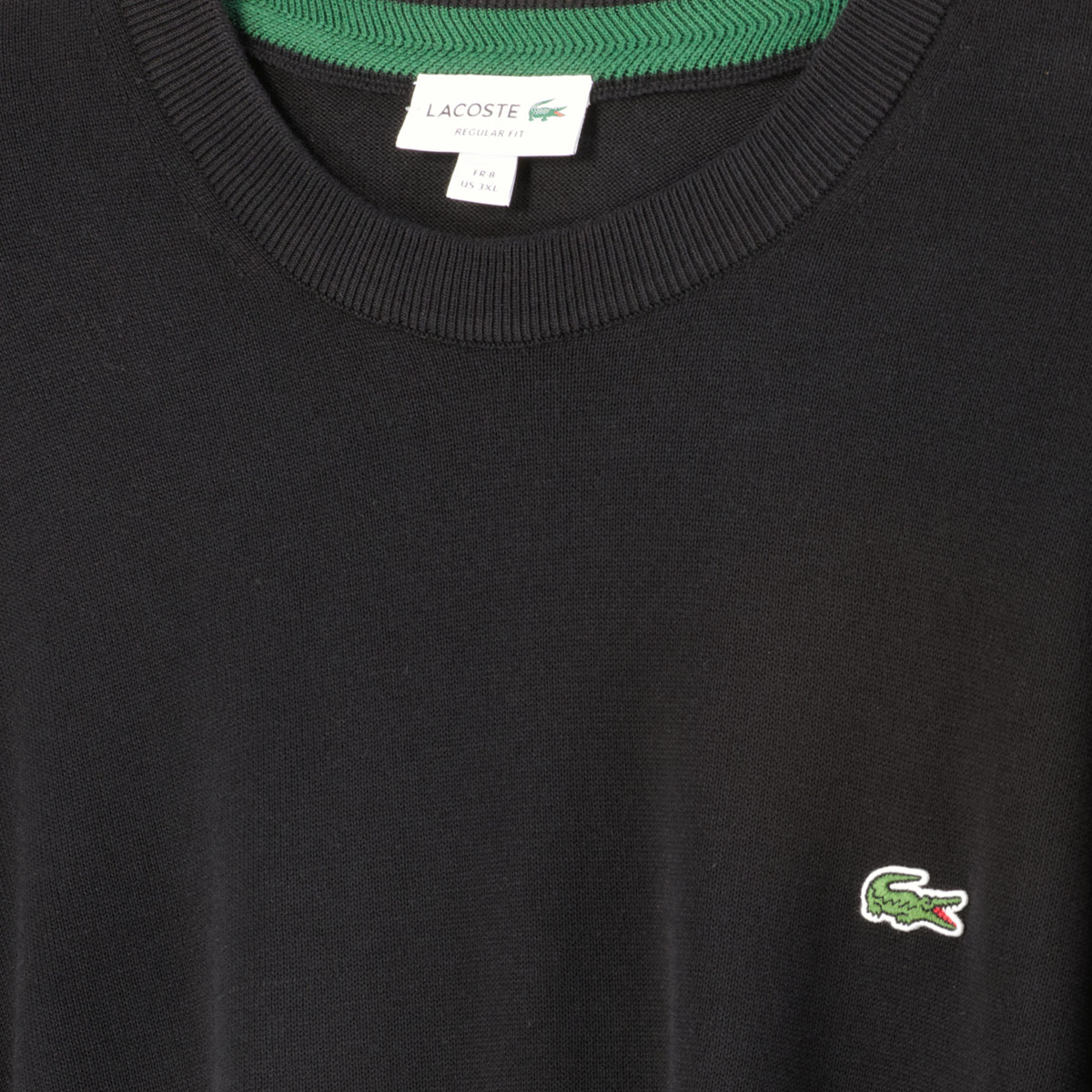 LACOSTE Feinstrickpullover aus Biobaumwolle schwarz