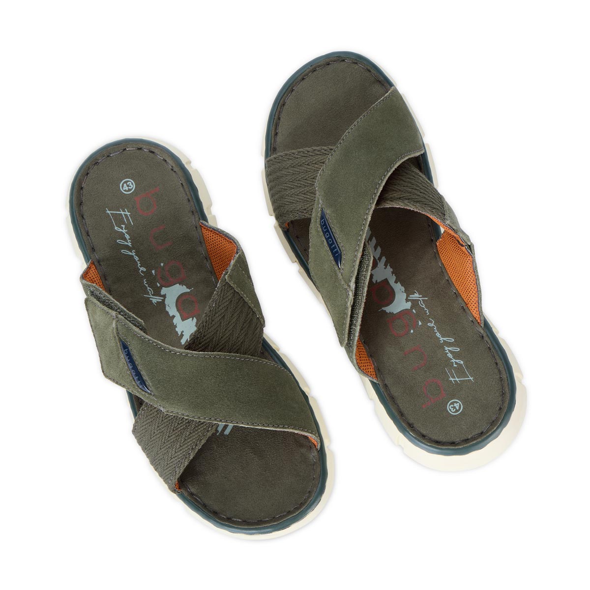 bugatti Sandalette aus Wildleder, extraleicht oliv