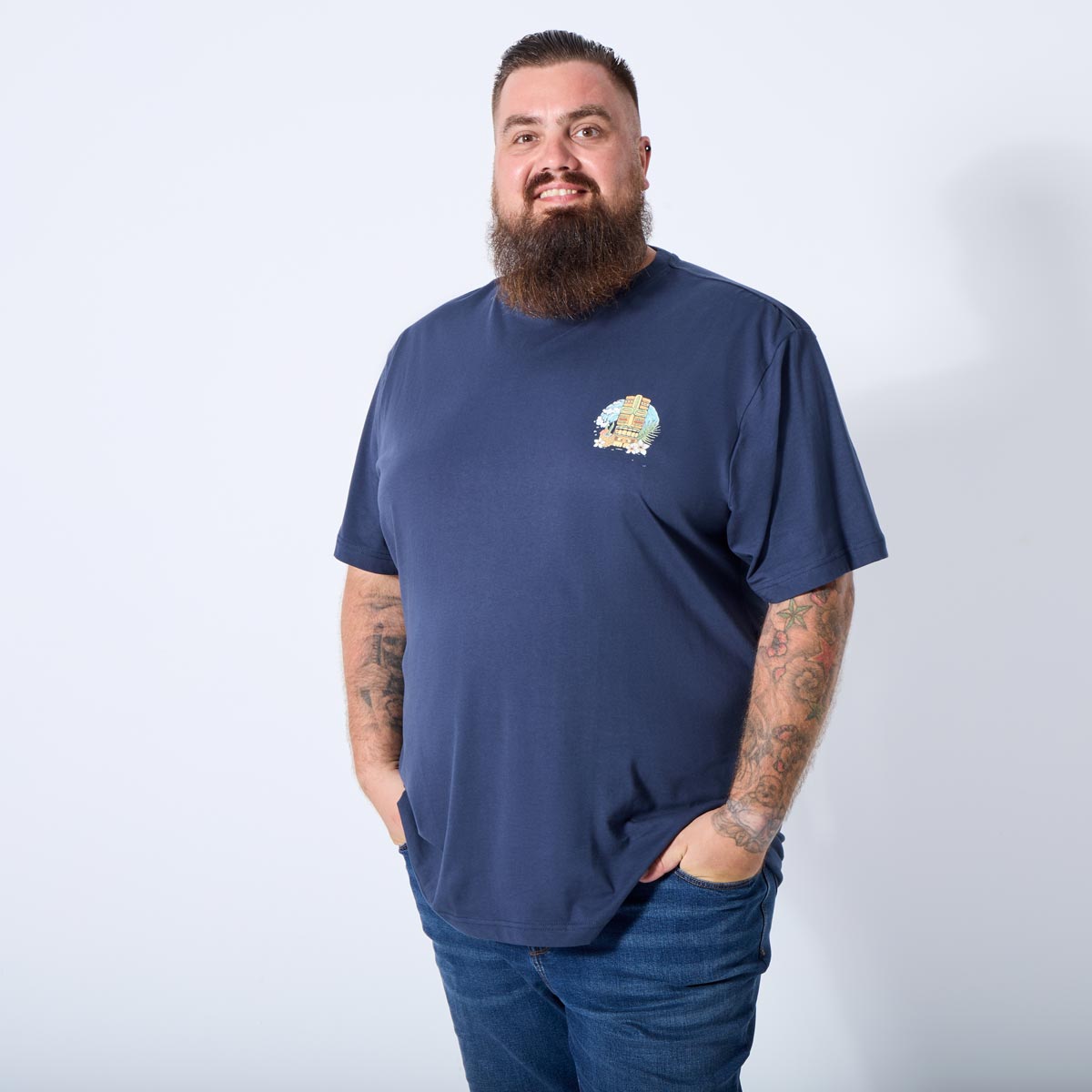 Pfundskerl T-Shirt mit Statement-Print dunkelblau