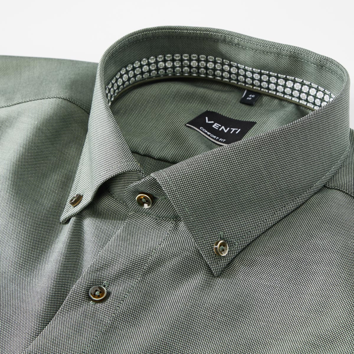 VENTI Businesshemd mit Button-Down-Kragen grün