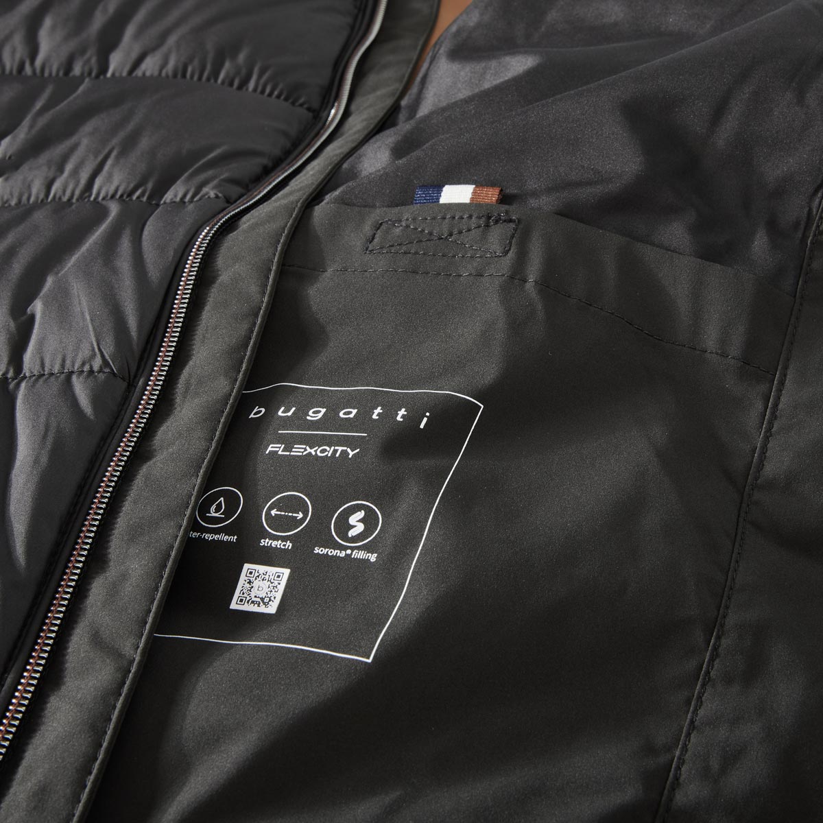 bugatti Steppjacke mit Stretch, wasserabweisend schwarz