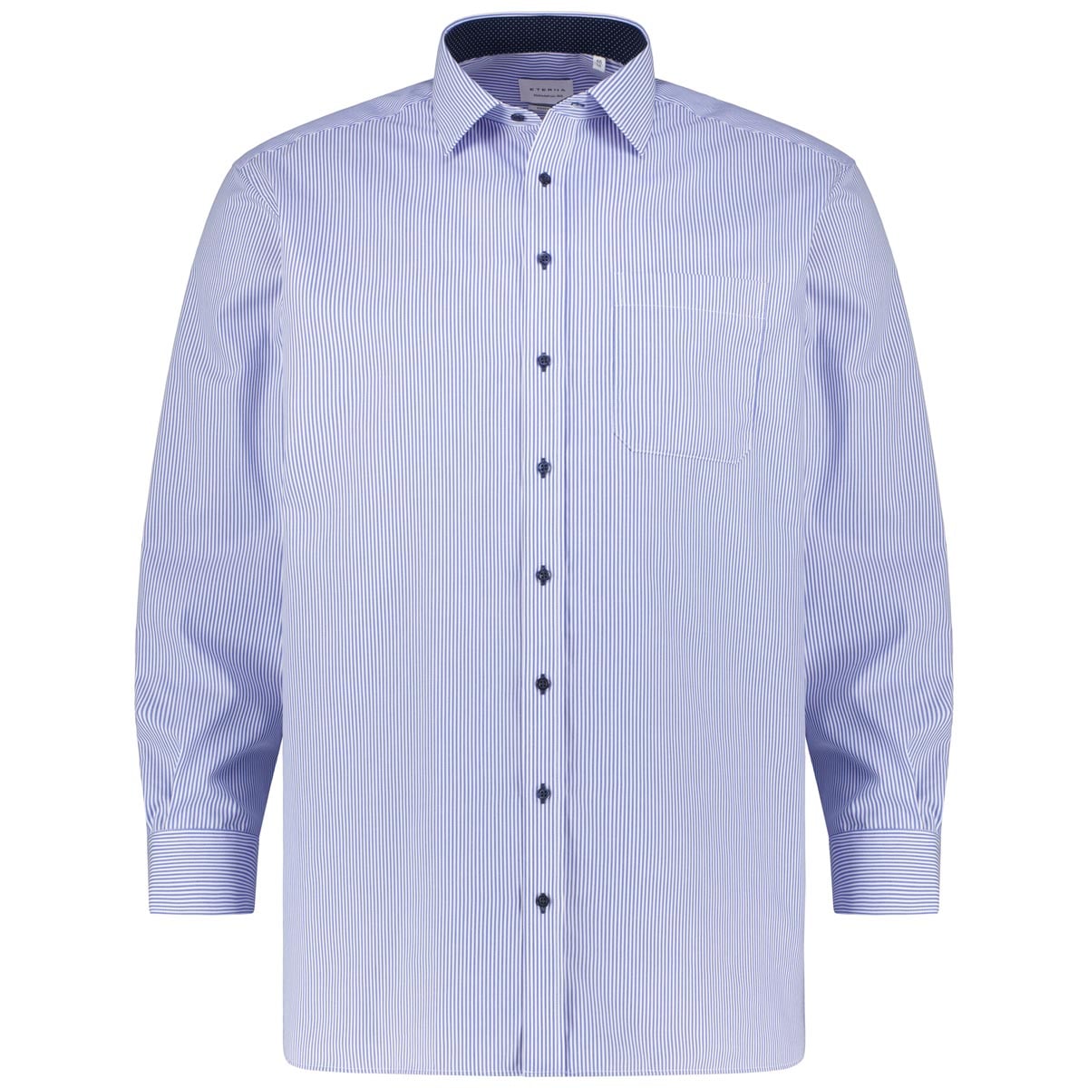 ETERNA Businesshemd aus Biobaumwolle, langarm, bügelfrei blau/weiß ETERNA Businesshemd aus Biobaumwolle, langarm, bügelfrei blau/weiß