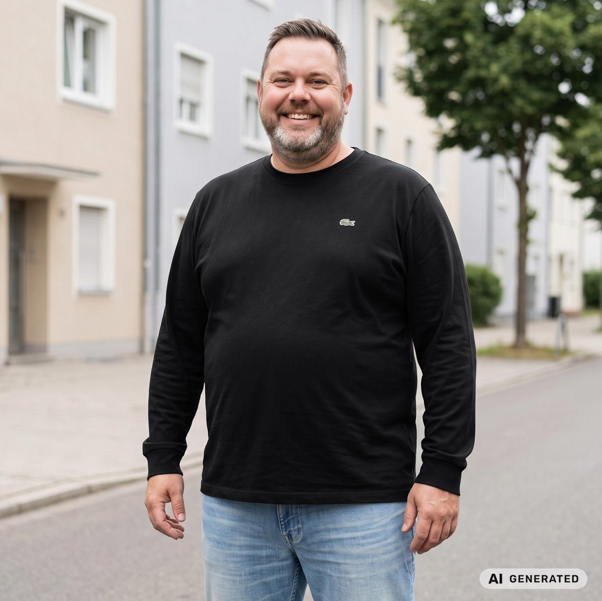 LACOSTE Longsleeve aus Baumwoll-Jersey schwarz