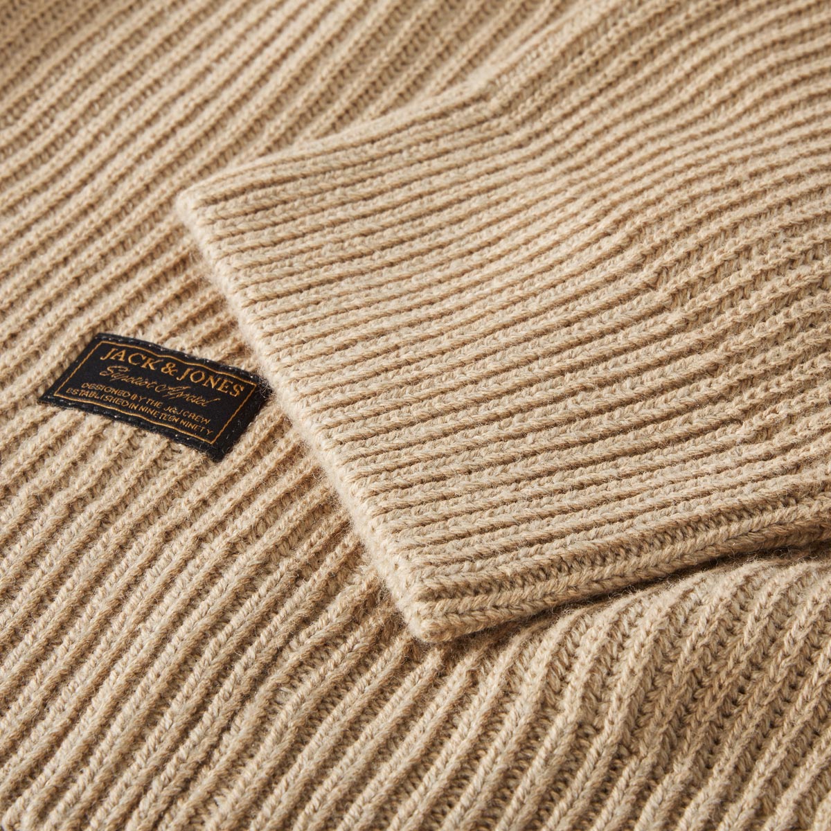 Jack&Jones Strickpullover aus Baumwollmischung beige