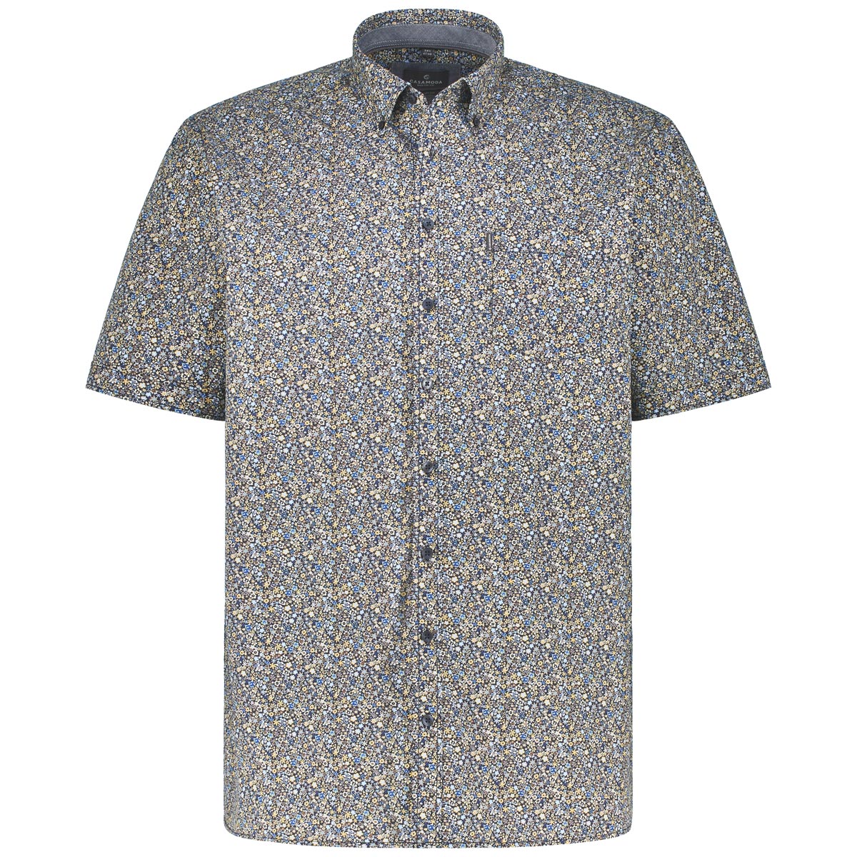 CASA MODA Freizeithemd mit floralem Muster Farbe jeansblau Größe: 6XL günstig online kaufen