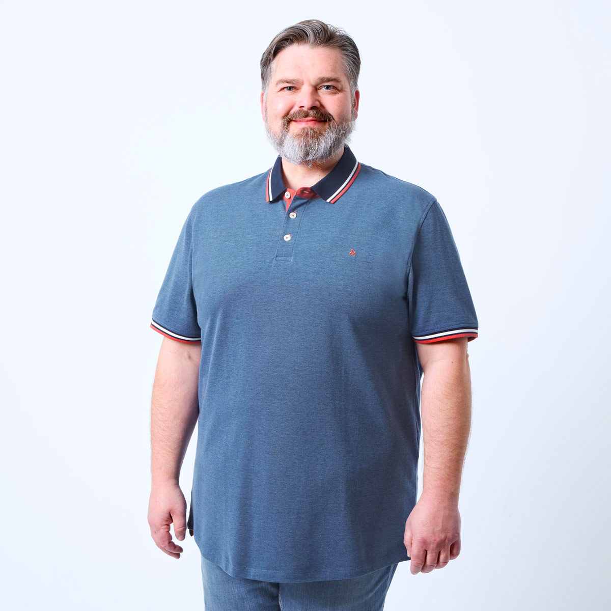 Jack&Jones Poloshirt aus Biobaumwolle Farbe blau Größe: 7XL günstig online kaufen