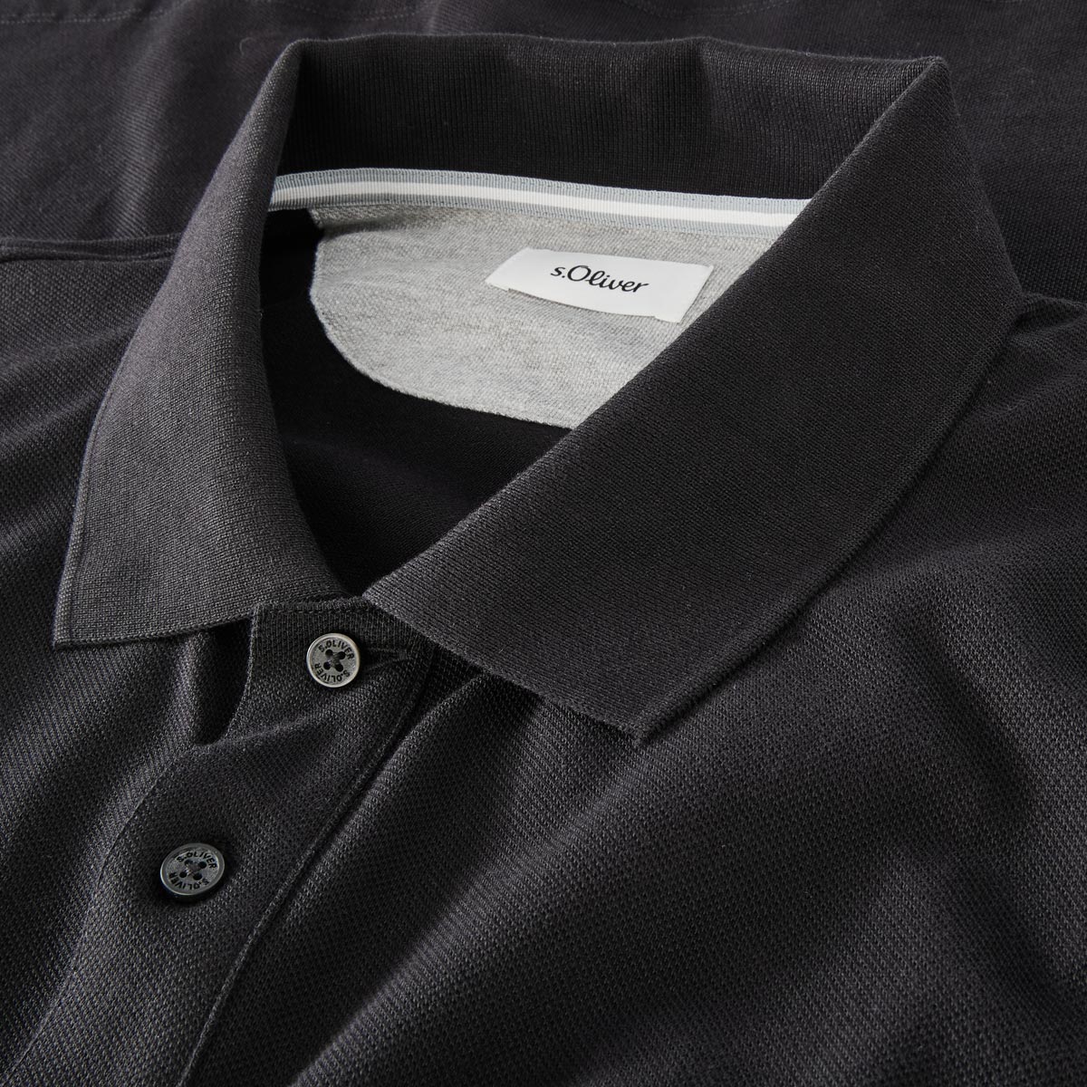 s.Oliver Basic-Poloshirt schwarz